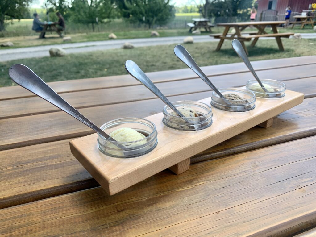 ice cream tasting flight