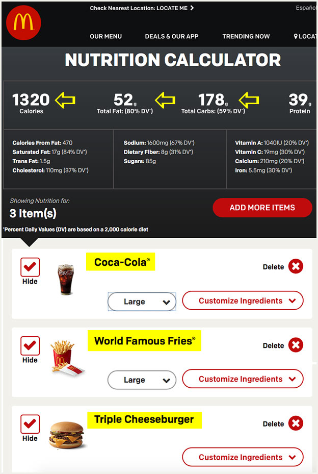 mcdonalds nutrition infographic