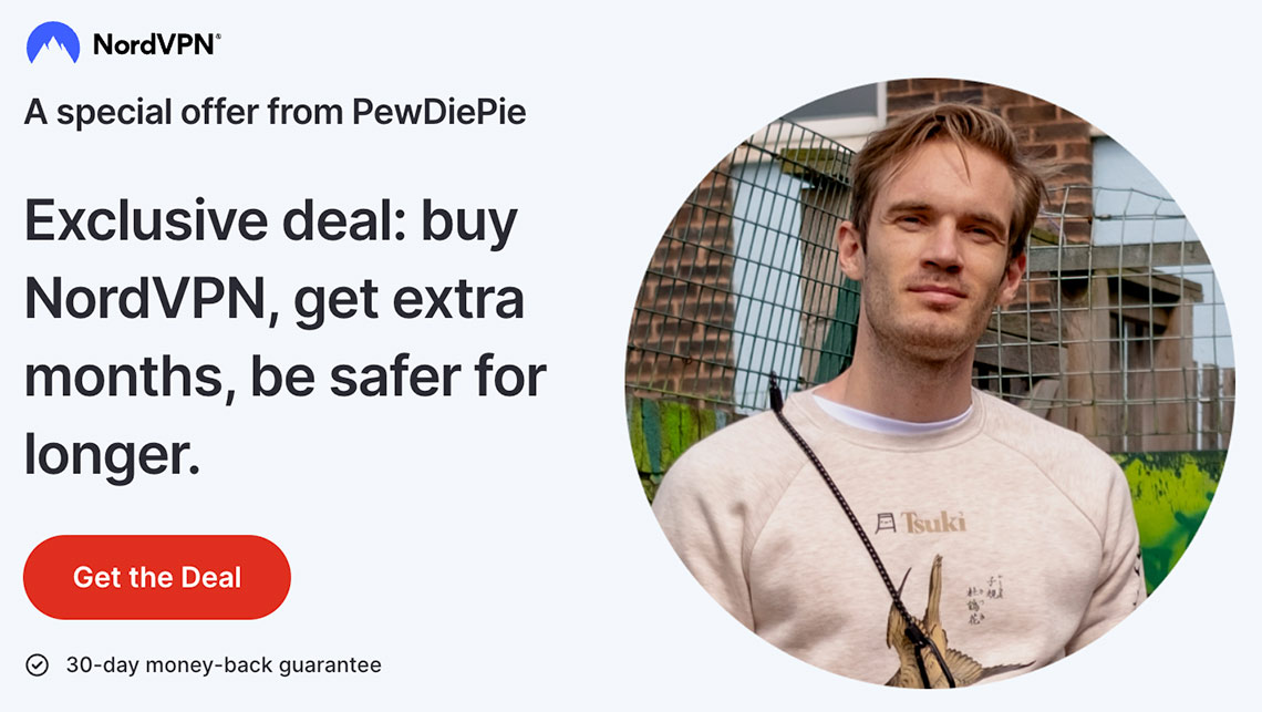 nordvpn pewdiepie free month